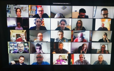 La reunió telemàtica entre alcaldes i alcaldesses i representants de la Generalitat | Cedida